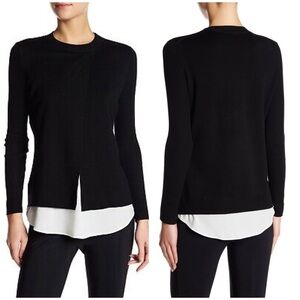 Ted Baker London Denay Layered Sweater in Black (Size 2)